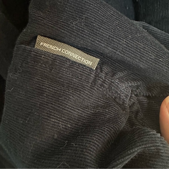 French Connection Navy Blue Corduroy Long Sleeve Button Down Shirt NEW NWT - Picture 7 of 14